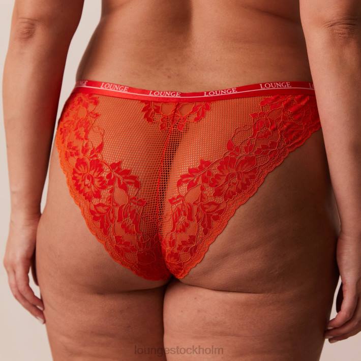 Lounge kvinnor röd underkläder FP6J49 lyxig balkong-bh och stringtrosa/trosa