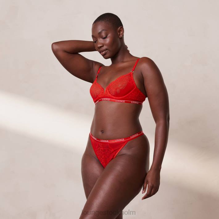 Lounge kvinnor röd underkläder FP6J50 royal balkong bh & string set