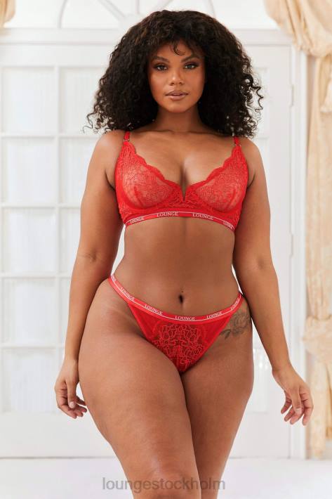 Lounge kvinnor röd underkläder FP6J65 royal balkong bh & string set