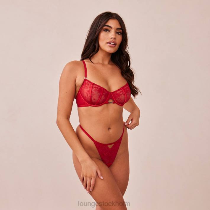 Lounge kvinnor rödbrun underkläder FP6J132 flirt balkong bh & g-string/trosa set