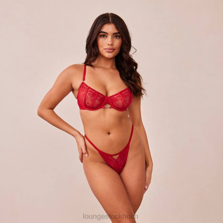 Lounge kvinnor rödbrun underkläder FP6J132 flirt balkong bh & g-string/trosa set