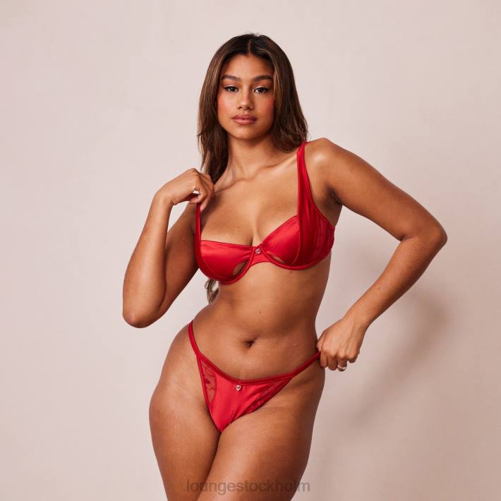 Lounge kvinnor rödbrun underkläder FP6J140 cherish balkong bh & g-string set