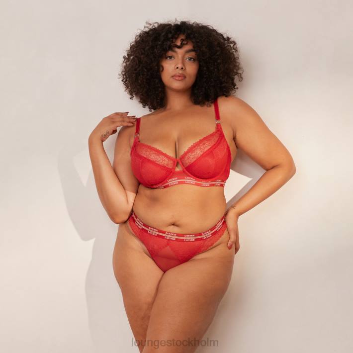 Lounge kvinnor rödbrun underkläder FP6J68 vogue balkong-bh & stringtrosa/trosa set