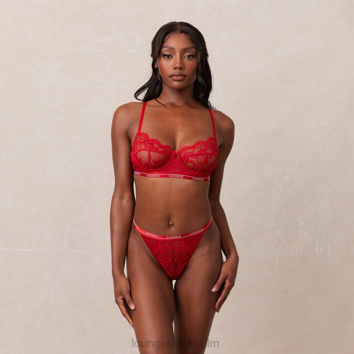 Lounge kvinnor rödbrun underkläder FP6J6 blossom balkong bh & string set