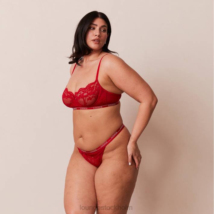 Lounge kvinnor rödbrun underkläder FP6J6 blossom balkong bh & string set