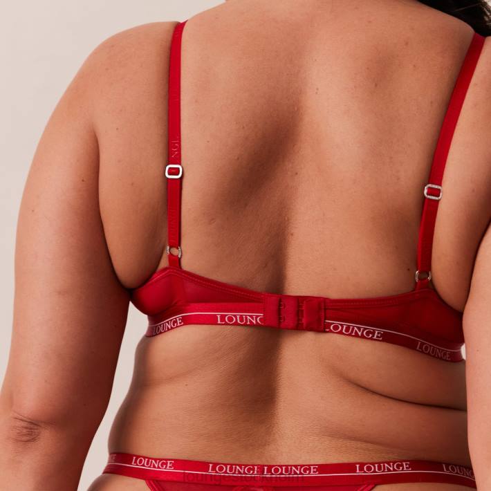 Lounge kvinnor rödbrun underkläder FP6J6 blossom balkong bh & string set