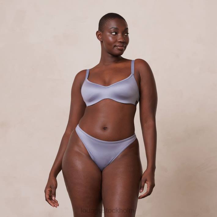 Lounge kvinnor rökt blå underkläder FP6J38 snygg mindful bh & stringtrosa/trosa