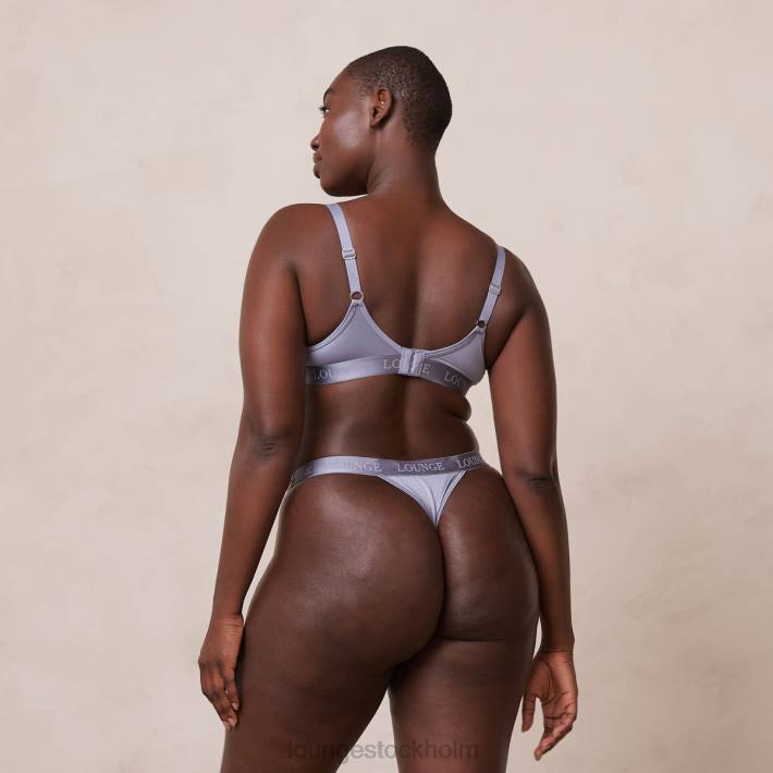 Lounge kvinnor rökt blå underkläder FP6J38 snygg mindful bh & stringtrosa/trosa