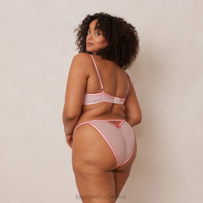 Lounge kvinnor rosa underkläder FP6J109 bloom broderad balkong bh & g-string/kalsonger set