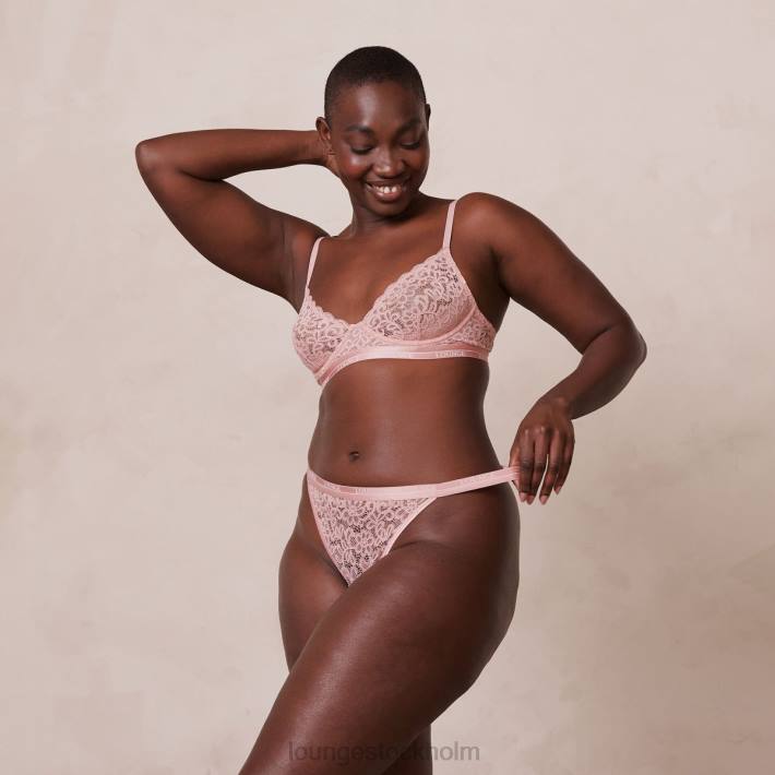 Lounge kvinnor rosa underkläder FP6J78 balkong bh & string set