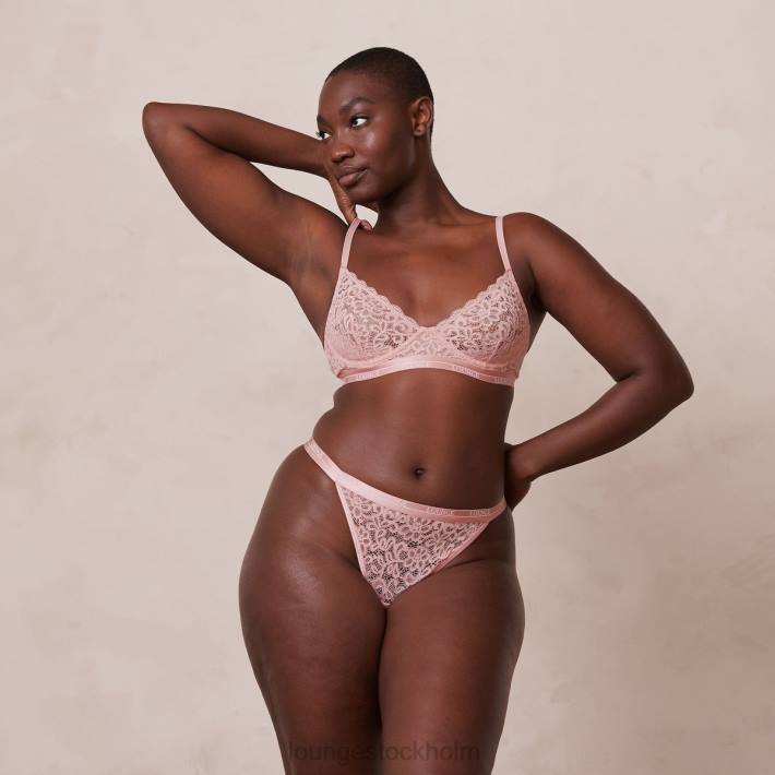 Lounge kvinnor rosa underkläder FP6J78 balkong bh & string set