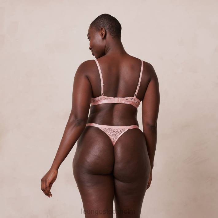 Lounge kvinnor rosa underkläder FP6J78 balkong bh & string set