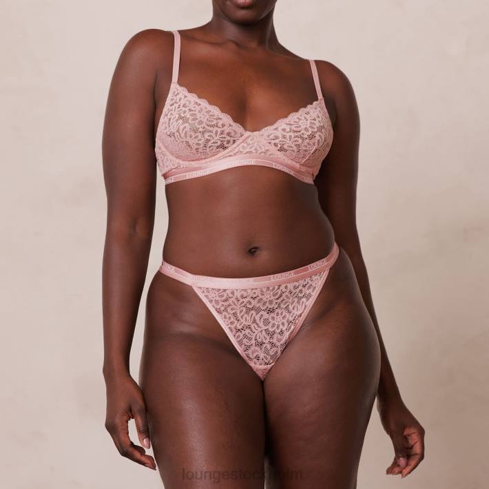 Lounge kvinnor rosa underkläder FP6J78 balkong bh & string set