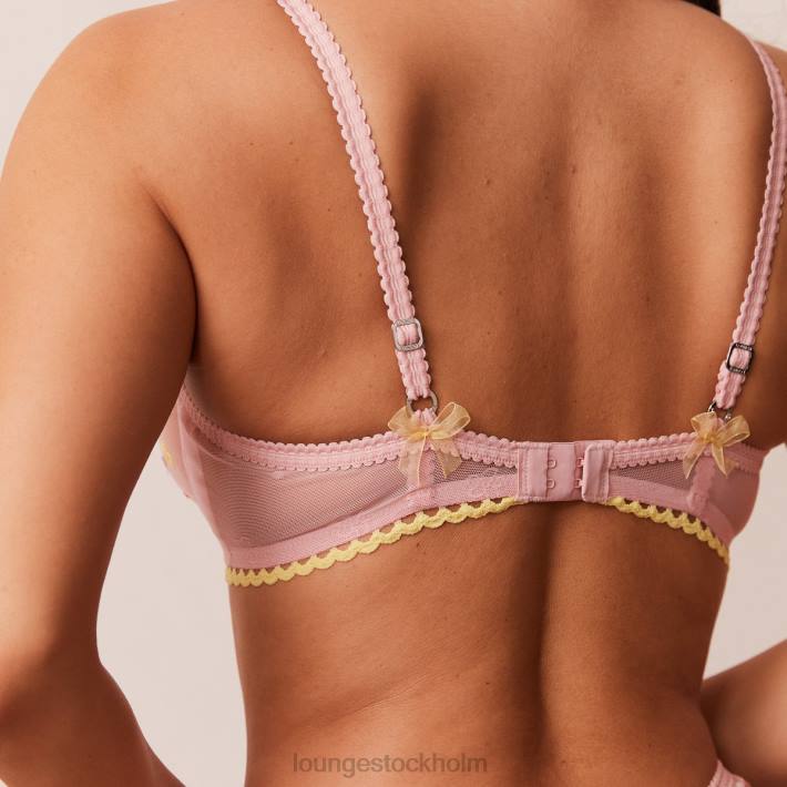 Lounge kvinnor rosa underkläder FP6J93 fleur balkong bh & string set