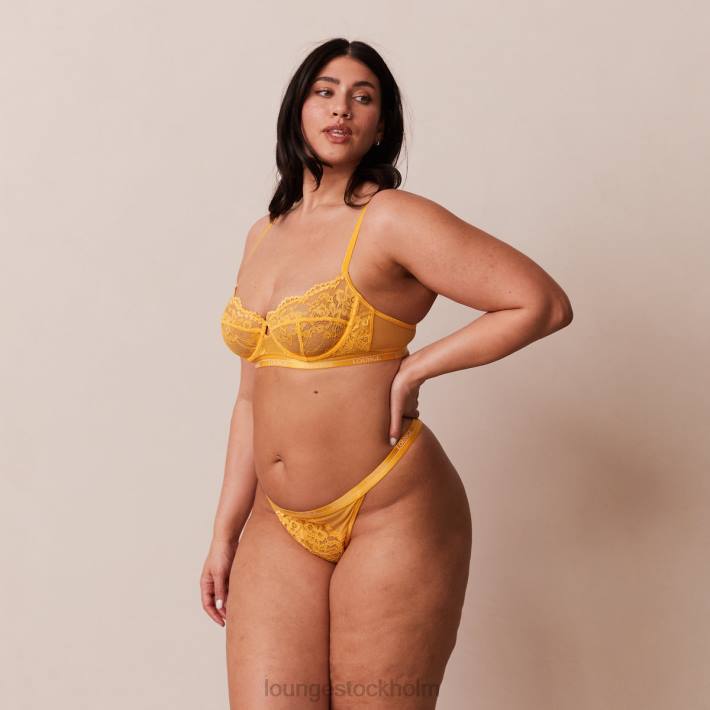 Lounge kvinnor senap underkläder FP6J28 blossom balkong bh & string set