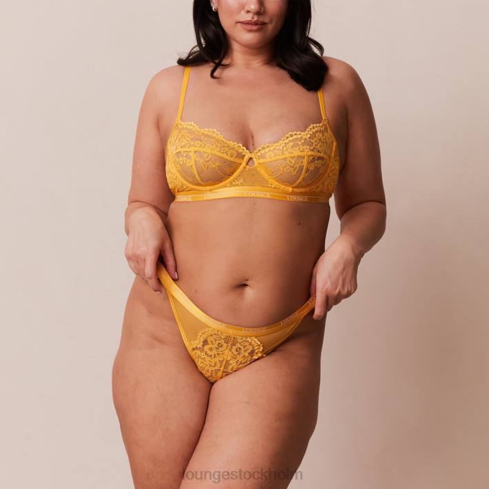 Lounge kvinnor senap underkläder FP6J28 blossom balkong bh & string set