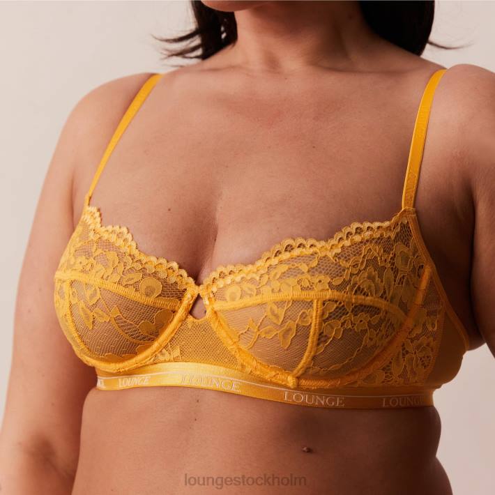 Lounge kvinnor senap underkläder FP6J28 blossom balkong bh & string set