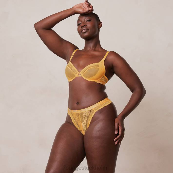 Lounge kvinnor senap underkläder FP6J46 liberty balkong bh & stringtrosa/trosa set