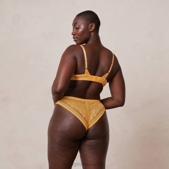 Lounge kvinnor senap underkläder FP6J46 liberty balkong bh & stringtrosa/trosa set