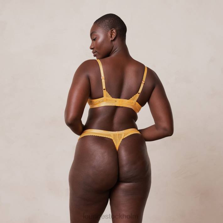 Lounge kvinnor senap underkläder FP6J46 liberty balkong bh & stringtrosa/trosa set