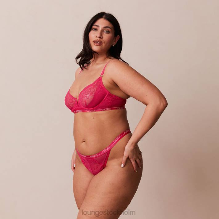 Lounge kvinnor skrikrosa underkläder FP6J56 royal balkong bh & string set