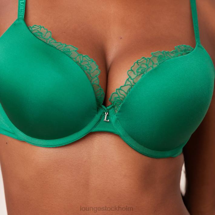 Lounge kvinnor smaragd underkläder FP6J136 anti-gravitation push-up bh & stringtrosor/kalsonger set
