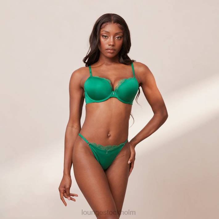 Lounge kvinnor smaragd underkläder FP6J136 anti-gravitation push-up bh & stringtrosor/kalsonger set
