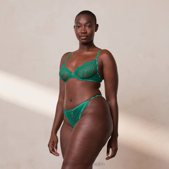 Lounge kvinnor smaragd underkläder FP6J15 charmad balkong-bh & stringtrosa/trosa set