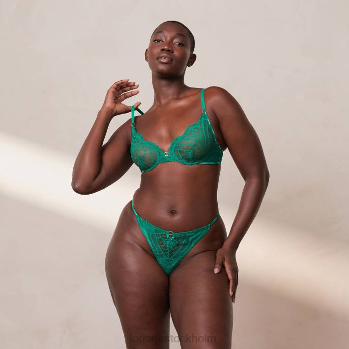 Lounge kvinnor smaragd underkläder FP6J15 charmad balkong-bh & stringtrosa/trosa set