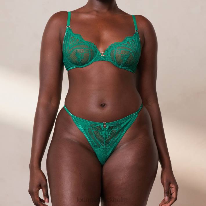 Lounge kvinnor smaragd underkläder FP6J15 charmad balkong-bh & stringtrosa/trosa set