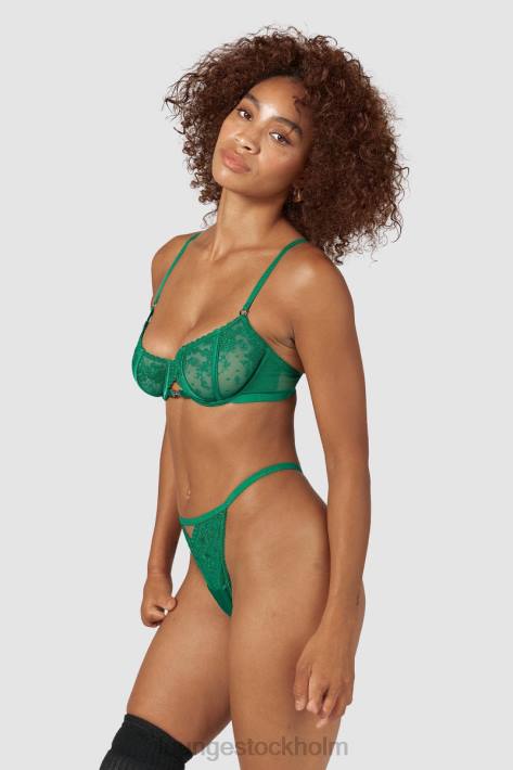 Lounge kvinnor smaragd underkläder FP6J160 flirt balkong bh & g-string/trosa set