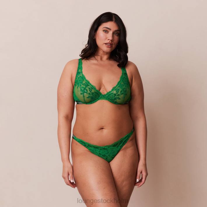 Lounge kvinnor smaragd underkläder FP6J25 lyxig balkong-bh och stringtrosa/trosa