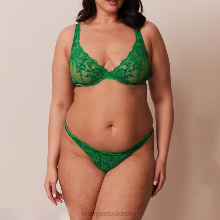 Lounge kvinnor smaragd underkläder FP6J25 lyxig balkong-bh och stringtrosa/trosa