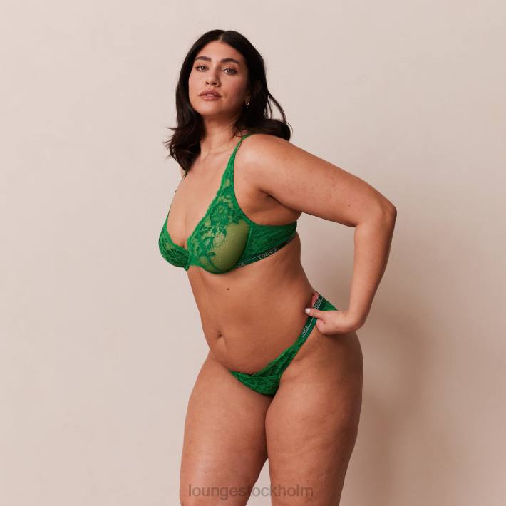 Lounge kvinnor smaragd underkläder FP6J25 lyxig balkong-bh och stringtrosa/trosa
