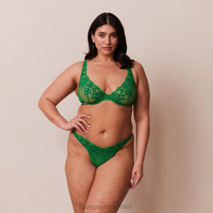 Lounge kvinnor smaragd underkläder FP6J25 lyxig balkong-bh och stringtrosa/trosa