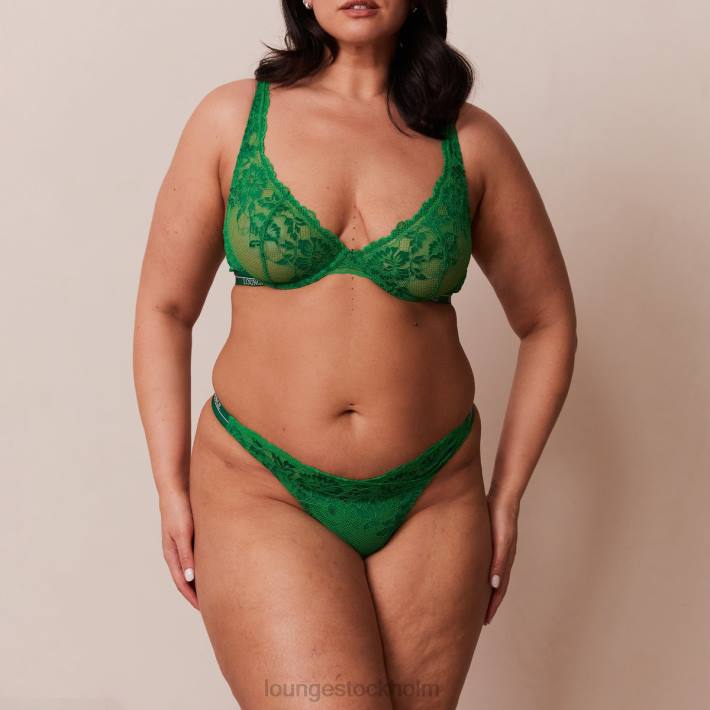 Lounge kvinnor smaragd underkläder FP6J25 lyxig balkong-bh och stringtrosa/trosa