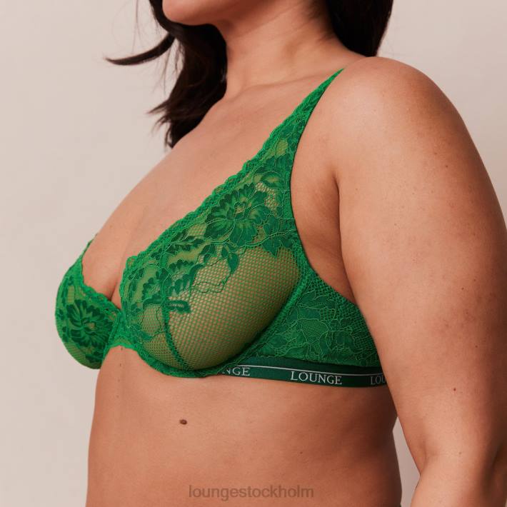 Lounge kvinnor smaragd underkläder FP6J25 lyxig balkong-bh och stringtrosa/trosa