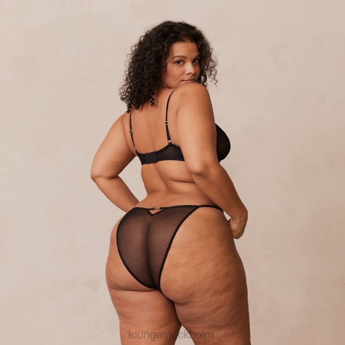 Lounge kvinnor svart underkläder FP6J108 flirt balkong bh & g-string/trosa set