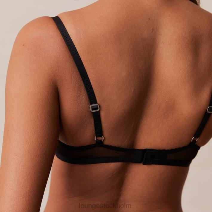 Lounge kvinnor svart underkläder FP6J108 flirt balkong bh & g-string/trosa set