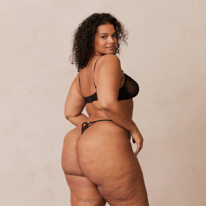 Lounge kvinnor svart underkläder FP6J108 flirt balkong bh & g-string/trosa set