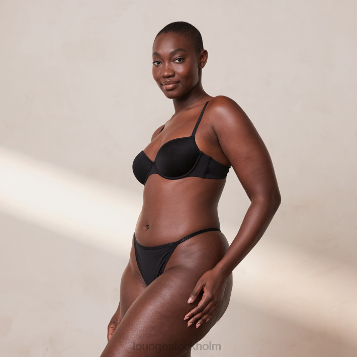 Lounge kvinnor svart underkläder FP6J124 din vardagliga t-shirt BH & stringtrosa/kalsonger