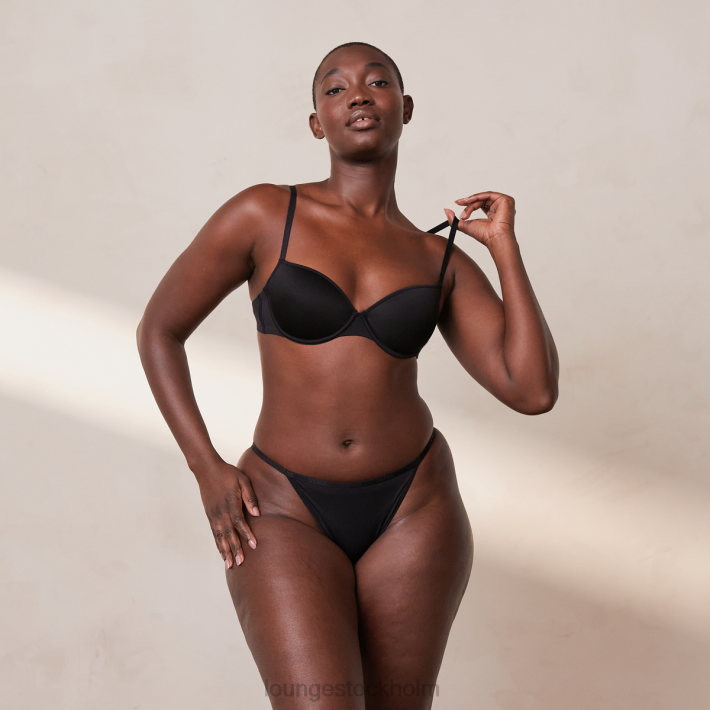 Lounge kvinnor svart underkläder FP6J124 din vardagliga t-shirt BH & stringtrosa/kalsonger