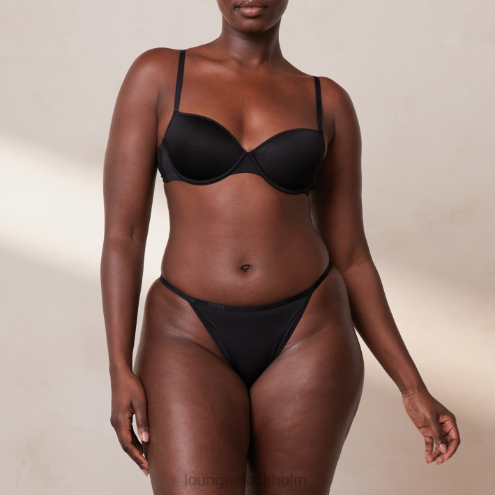 Lounge kvinnor svart underkläder FP6J124 din vardagliga t-shirt BH & stringtrosa/kalsonger