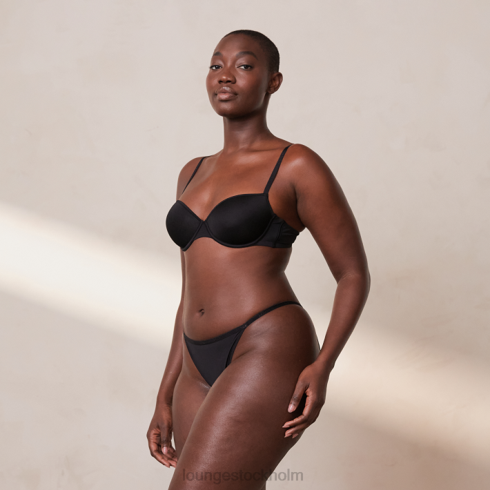 Lounge kvinnor svart underkläder FP6J124 din vardagliga t-shirt BH & stringtrosa/kalsonger