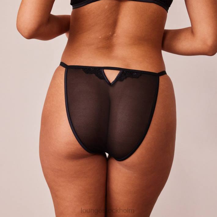 Lounge kvinnor svart underkläder FP6J126 seduce front fastsättning balkong bh & string / trosor set