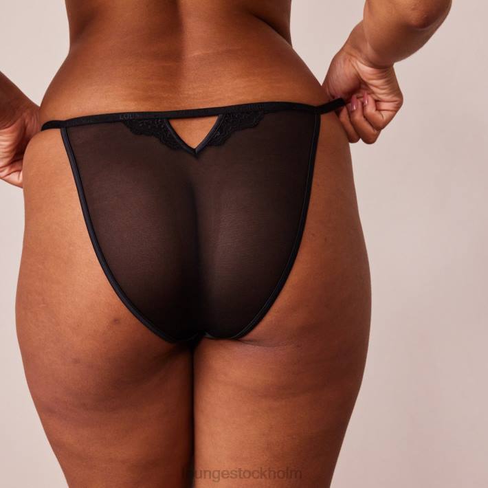 Lounge kvinnor svart underkläder FP6J126 seduce front fastsättning balkong bh & string / trosor set