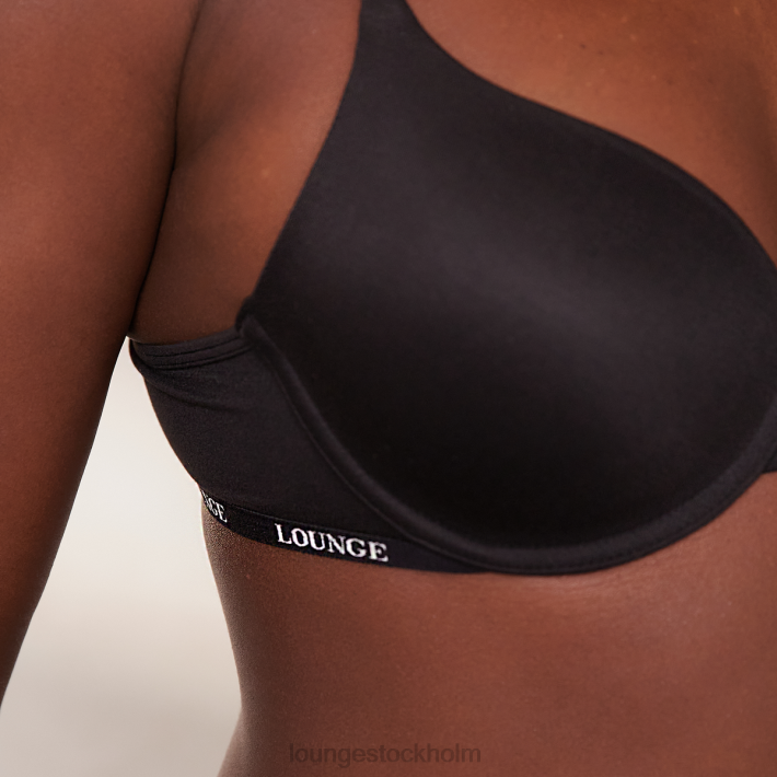 Lounge kvinnor svart underkläder FP6J135 smidig klassisk t-shirt BH & stringtrosa/kalsonger