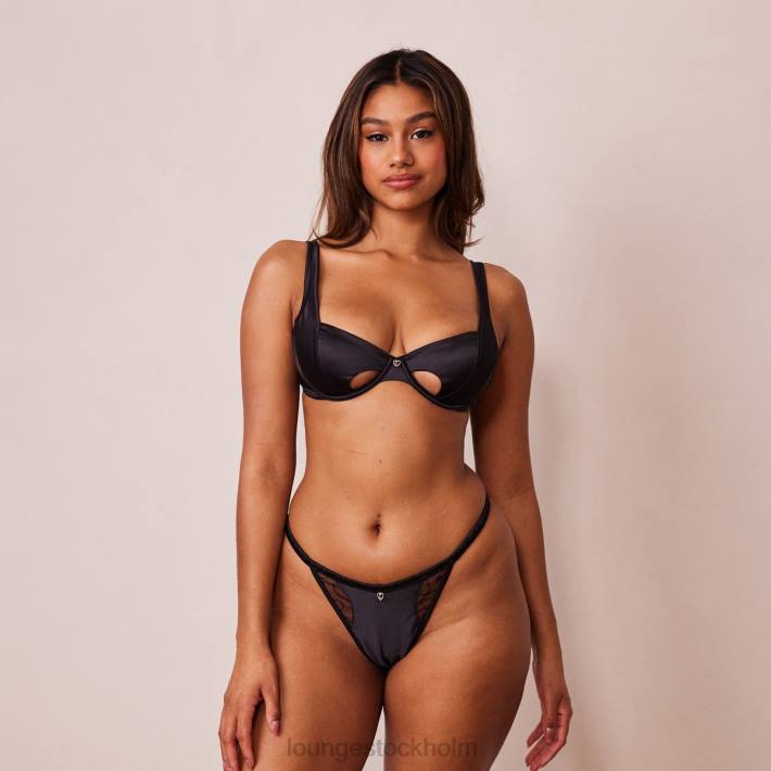 Lounge kvinnor svart underkläder FP6J142 cherish balkong bh & g-string set