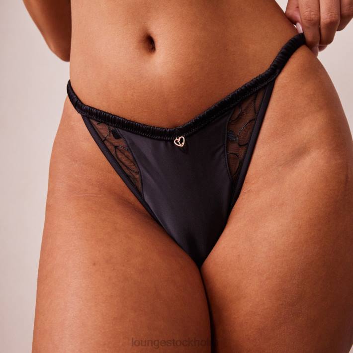 Lounge kvinnor svart underkläder FP6J142 cherish balkong bh & g-string set