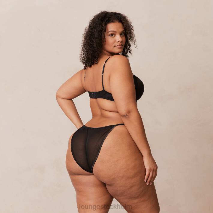 Lounge kvinnor svart underkläder FP6J145 BH & stringtrosa/kalsonger i mjuk satin t-shirt